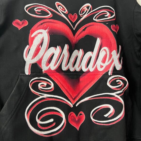 Paradox Lab Black Airbrushed Heart Lightning Arc Logo Philly USA Size XSmall - Picture 7 of 7